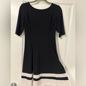 Chaps Black Dress with White Trim